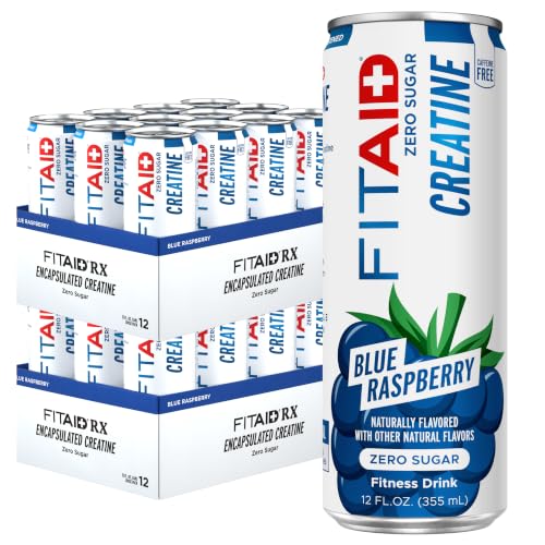 LifeAID FITAID Creatine Recovery Drink, Zero Sugar, Blue Raspberry, 24pk