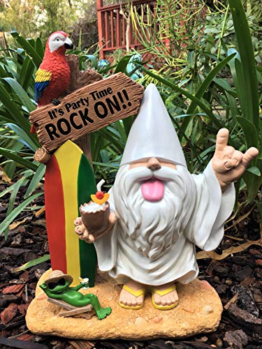 Nain de jardin miniature George statue décorative originale thème rock - 7