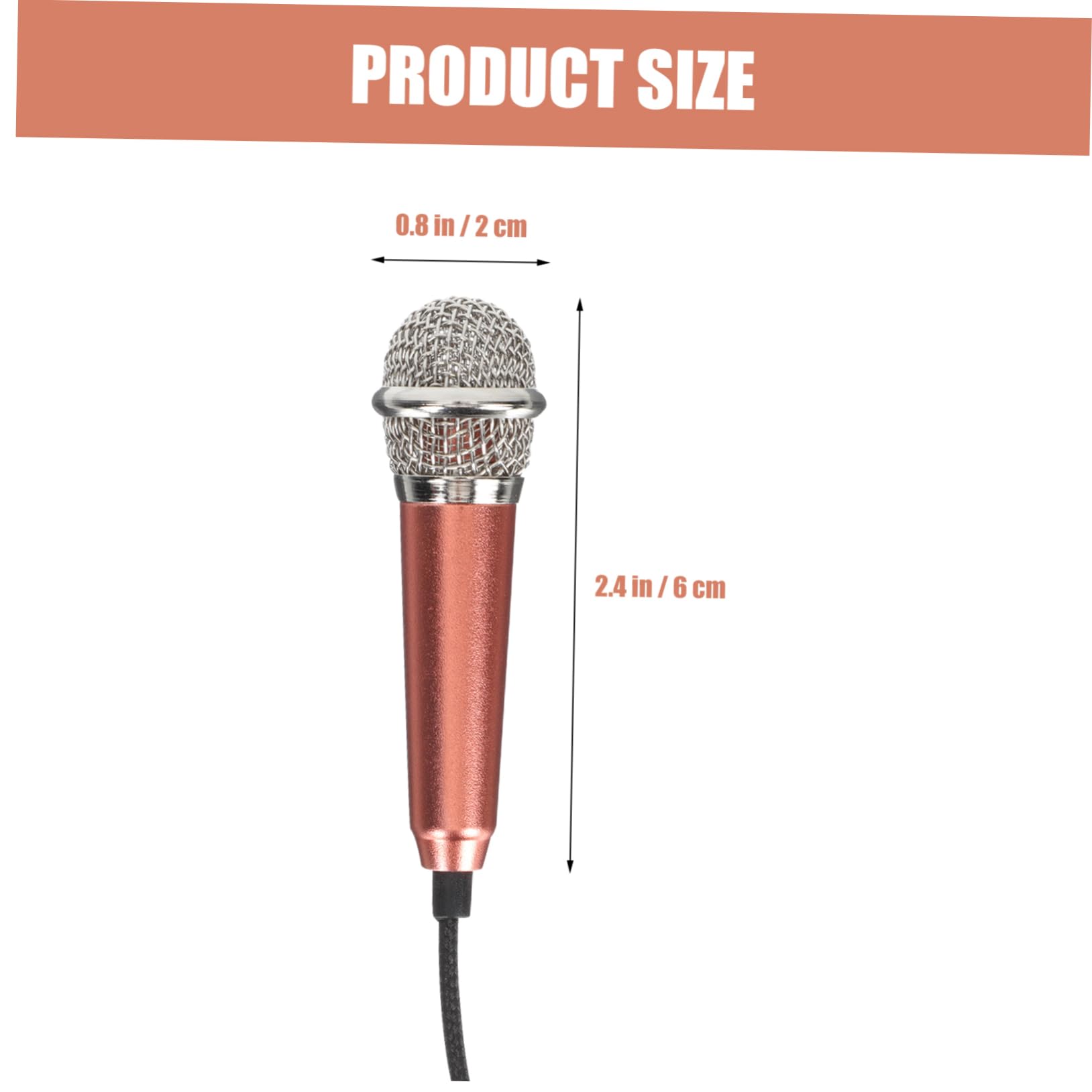 Toyvian 2pcs Mini Microphone for Phones Portable Recording Microphones Battery Lightweight Design Compatible Song Software Devices for Singing Supplies and Entertainment