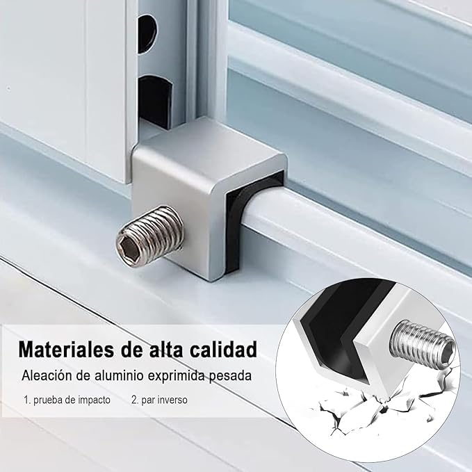 Ncry Window Locks Sliding Security Windows Locks with Key, Window Security Bars for Vertical&Horizontal Slide Door,Adjustable Security Locks for Child Home Bedroom and Office (6 PCS Lock) 4