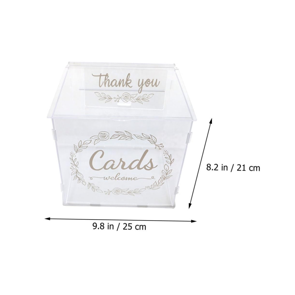OFFSCH Acrylic Wedding Card Box with Lock DIY Transparent Money Storage for Wedding Supplies for Collecting Greetings present Cards and Notes at Your Special Event