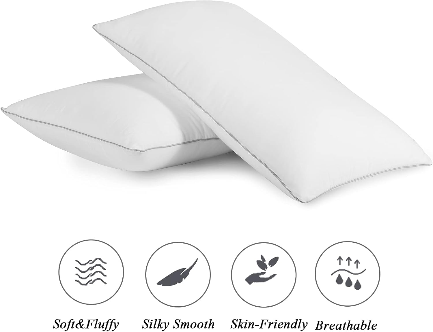 Bed Pillows 2 Pack - Queen Size Cooling Pillows for Sleeping Set of 2 for Side Back and Stomach Sleepers, Down Alternative Filling Luxury Soft Supportive Plush Pillows (Queen) : Home & Kitchen
