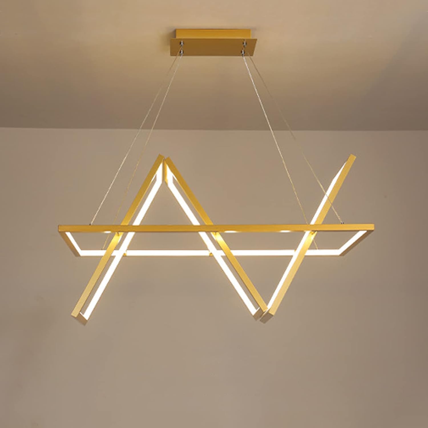 RRJJ Chandelier Pendant Light Led Contemporary Pendant Lamp, Chandeliers Light Fixture with Adjustable Height Suspension Wire for Living Room, Bedroom, Dining,White Light-2 Heads (3Head