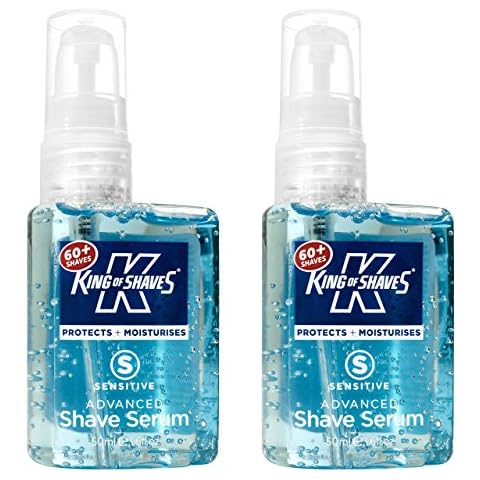 King of Shaves Advanced Sensitive Shaving Face Serum For Men, Low Foam, Protects & Moisturises, Vegan & Vegetarian Friendly 50ml - TWIN PACK Cover