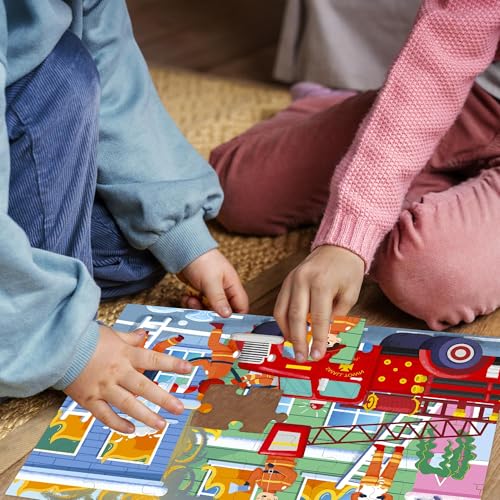 Image of QUOKKA Puzzles for Kids Ages 3-5 - 30 Pieces Puzzles for Toddlers 2-4 - Firefighters Learning Jigsaw Puzzles for Kids 4-6 Years Old - Educational Toys for Boy and Girl