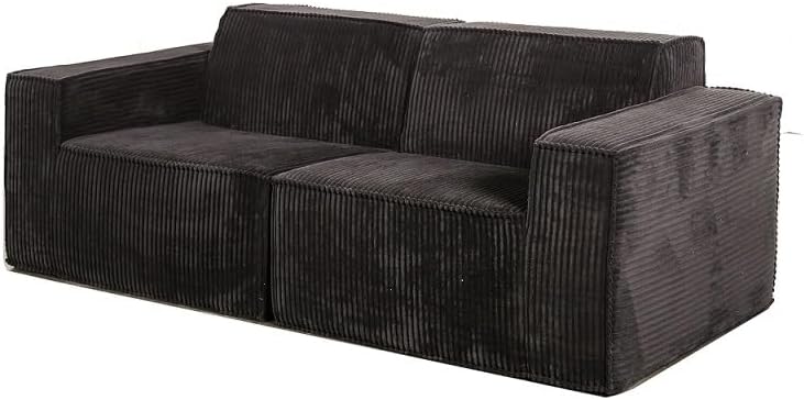 Kimara Oversized Compressed Loveseat, Black