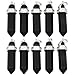 TUMBEELLUWA Crystal Point Necklace Hexagonal Prism Stone Pendant with Chain Healing Jewelry Pack of 2,Black Agate