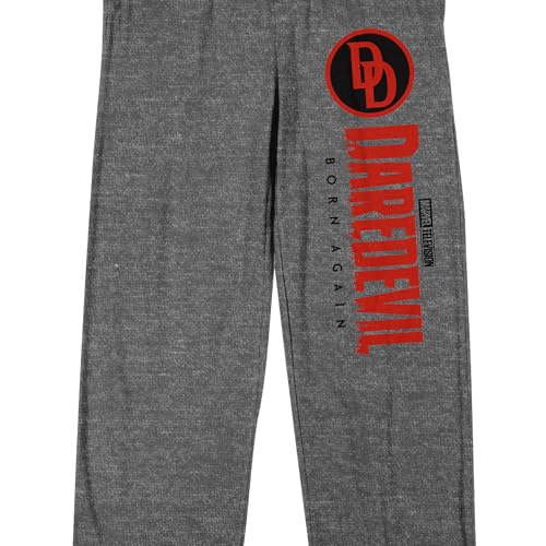 Daredevil Born Again Logo & Title Adult Gray Heather Sleep Pajama Pants2