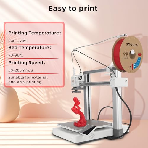 Image of 3DHoJor Update Basic PETG Filament 1.75mm 3D Printing Filament 1kg*2 Bundle Spool 3D Filament 1.75mm Dimensional Accuracy + /- 0.03mm Non Clogging,Print with Most 3D Printers-2Pack Red+Blue