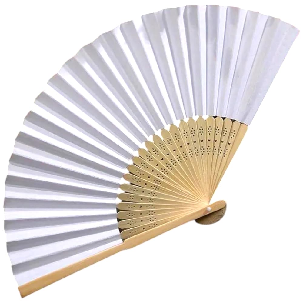 Set di 12/60/120/240 pezzi di VENTAGLI di Legno Bambu' E Carta Bianca per Matrimoni Wedding Sposa Eventi SEGNAPOSTO Chiesa (240)