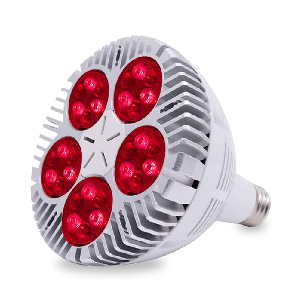 Aolyty Par38 Red Light Therapy, 30 LED Red Light Therapy Bulb 30W with 640nm Red and 850nm Near-Infrared Combo Wavelength, Infrared Light Therapy Lamp for Skin Care Muscle Pain Relief