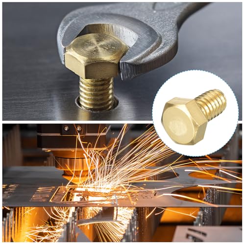 Image of METALLIXITY Hex Head Screw Bolt (5 /16-18x1 /2) 5Pcs, Brass Fully Threaded Solid Brass Hex Bolts Machine Screws - for Machinery Repair