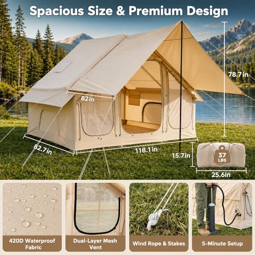 Carpa inflable para camping para 4-6 personas miniatura 3