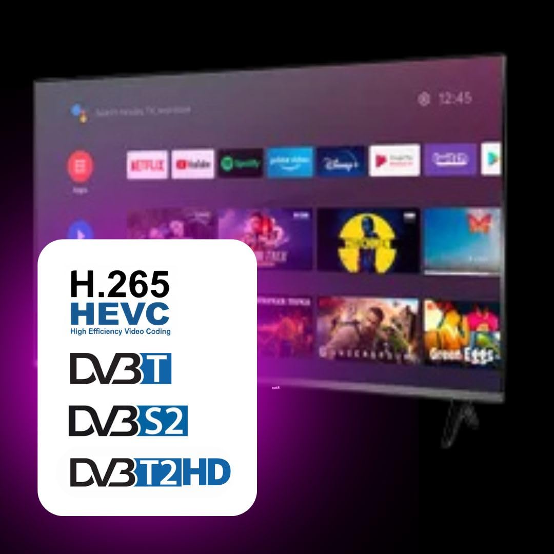 BSL-40T2SV VIDAA Smart TV 40 Pulgadas | WiFi | RJ45 | Resolución Full HD 1920X1080p | USB | DVBT2/S2 y Ci | Compatible con Youtube, Netflix, Disney +, Dazn, Prime | HDMI