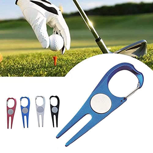 Golf Tool Zinklegering Golf Reparatie Opvouwbare Put Marker Tool Cursus Mini Pen Vork Pitchfork Cleaner Groen - Afbeelding 4