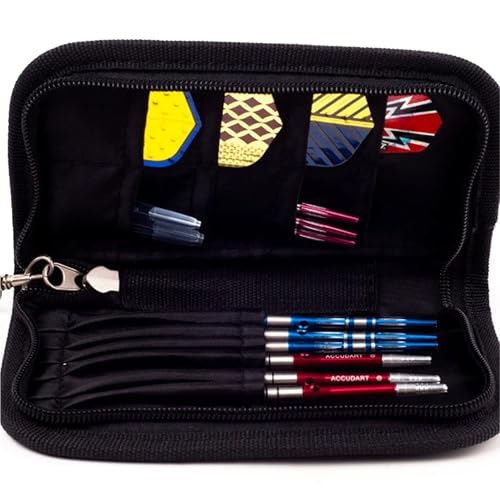 QSLKI Dart-Etui, harte EVA-Schale, tragbare Dart-Aufbewahrungstasche, Schwarz, Minimalistisch