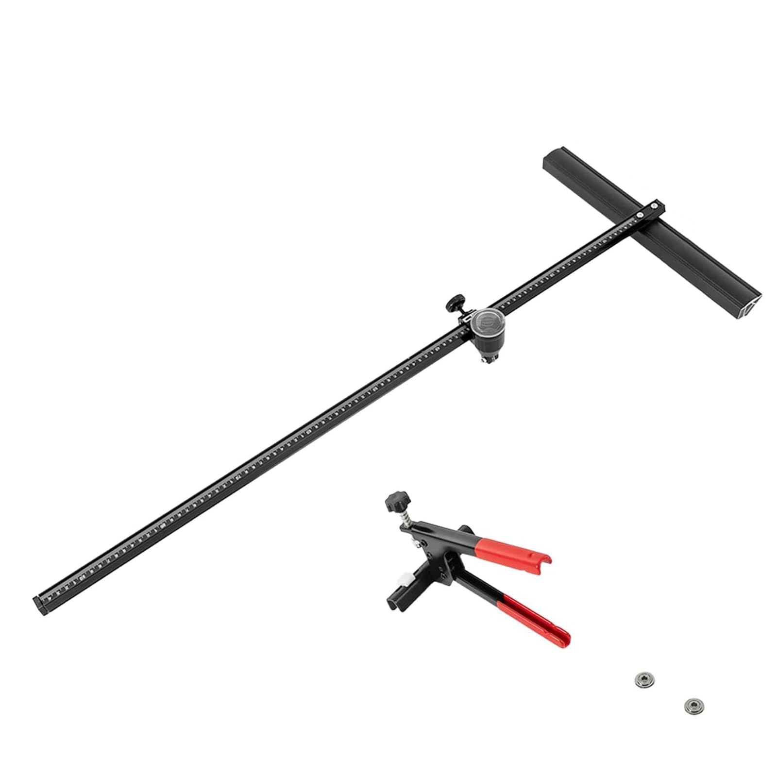 90cm Cortadora Manual De Azulejos, Herramienta De Mano Cerámica Cortadora De Suelos con 2 Cuchillas De Corte Y Alicates Divisores Cortadora para Porcelana Vidrio Black,1