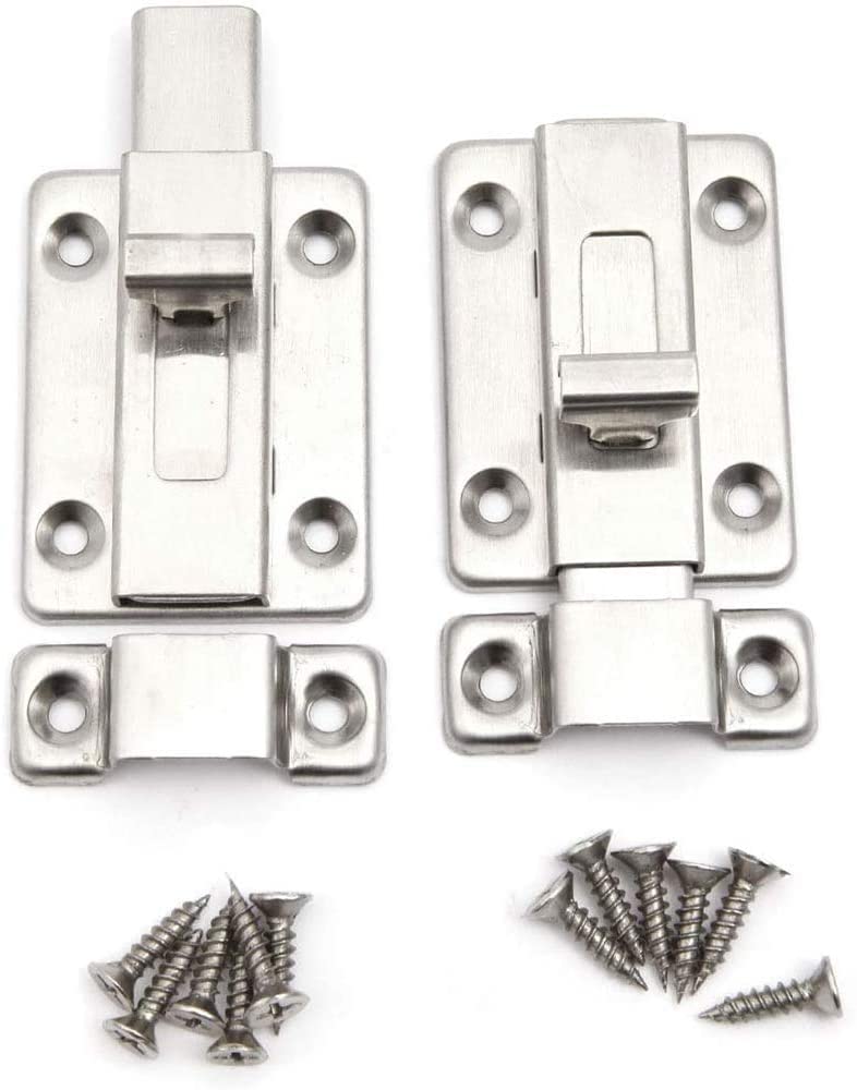 Cerradura de perno, perno de puerta, perno de puerta, 2 piezas, pernos de puerta, pestillo de acero inoxidable, cerradura de puerta corrediza, perno deslizante montado en superficie for todo