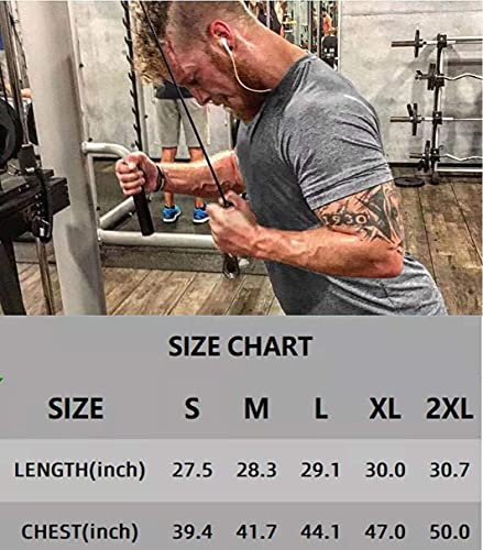 Men's 3Pack Dry Fit Workout Gym Short Sleeve T Shirt Moisture Wicking Active Athletic Performance Running Shirts(Bkgydg L) #TOP5