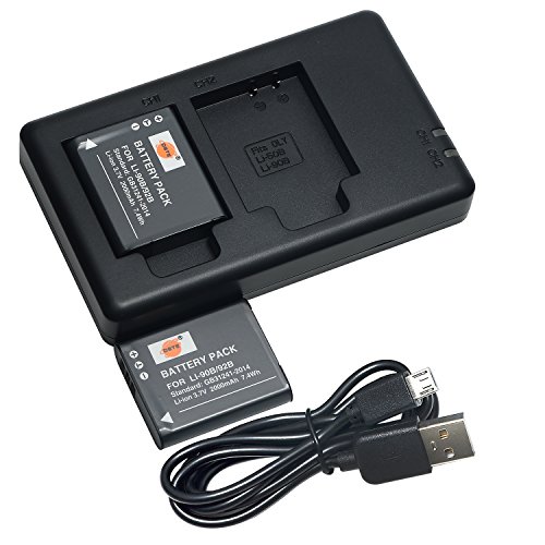 DSTE 2PCS LI 90B LI 92B2000mAh/3.7V Batería Cargador