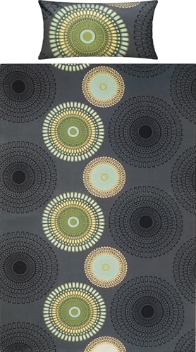 REDBEST Bettwäsche Biber Mandalas anthrazit-grün Größe 40x80 cm /...