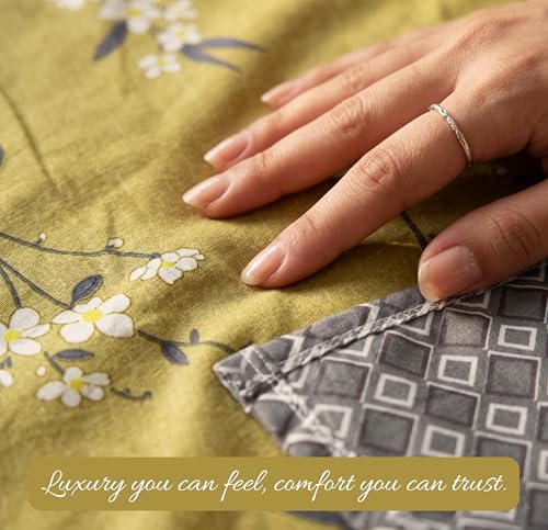 Image of VAS COLLECTIONS Cotton AC Blanket for Single Bed, 147x230 cm | Reversible Lightweight All Season Comforter | Soft Breathable Skin-Friendly Blanket for Bedroom Use (Olive Slate)