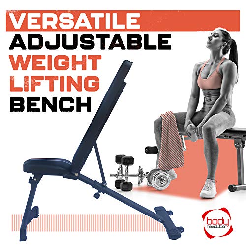Body Revolution Instelbare halterbank met 6 standen, work-outuitrusting, schuine en platte instelling, krachttraining, multi-fitness homegym, platte bank - Image 4