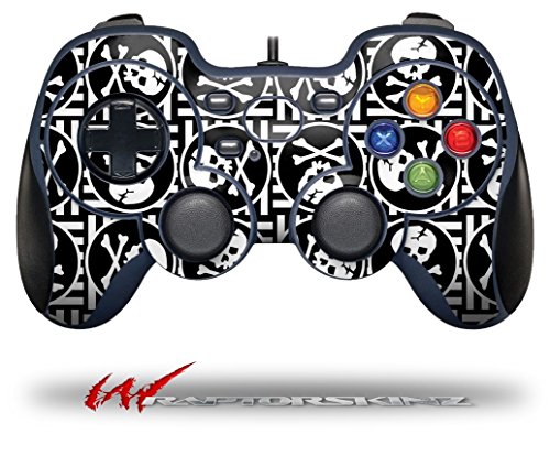 Skull Patch Pattern Bw - Decal Style Skin fits Logitech F310 Gamepad Controller (CONTROLLER SOLD SEPARATELY)