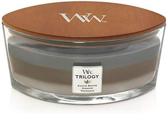 Woodwick Ellipse Trilogy Scented Candle with Crackling Wick | Cozy Cabin | Up to 50 Hours Burn Time