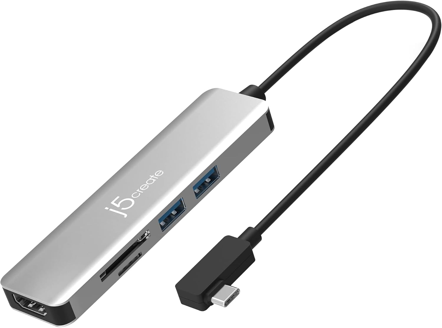 j5create USB-C 5-Port Gen2 Multi-Adapter with 4K HDMI, 2 USB-A 10Gbps, SD/microSD, for Surface Pro 8/9, MacBook Air/Pro, Dell XPS, HP laptops, and More (JCD372S)