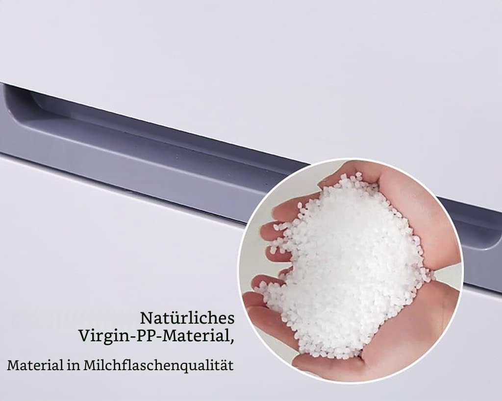 Schubladenschrank, 20 cm breit, für Badezimmer, Nachttisch, schmaler Spalt, Aufbewahrungsschrank, Küchenregal (weiß, 4 Ebenen)