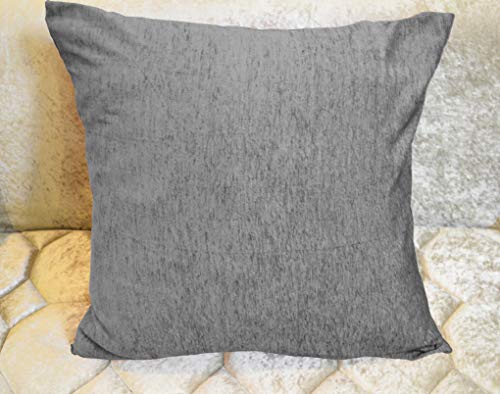 Image of Khooti Molfino Cushion Cover, 16x16 | Grey | Pack of 2 | Solid Plain Soft & Smooth, Decorative Cushion Covers for Living Room, Bedroom, Couches, Chairs, Sofas, Beds & Home Decor