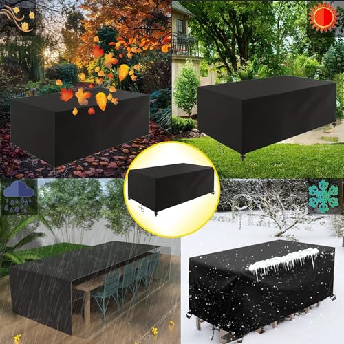 Housse de table d'extérieur imperméable contre la décoloration du rotin - 7
