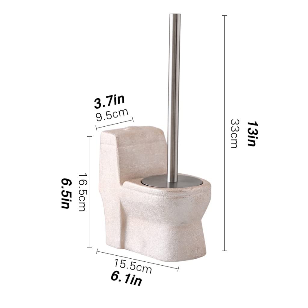 Escobilla Baño/Escobilla y Portaescobillas de Baño Escobillero creativo hecho a mano de cerámica, cepillo for inodoro, cepillo de limpieza de mango largo de acero inoxidable for baño, juego de escobil