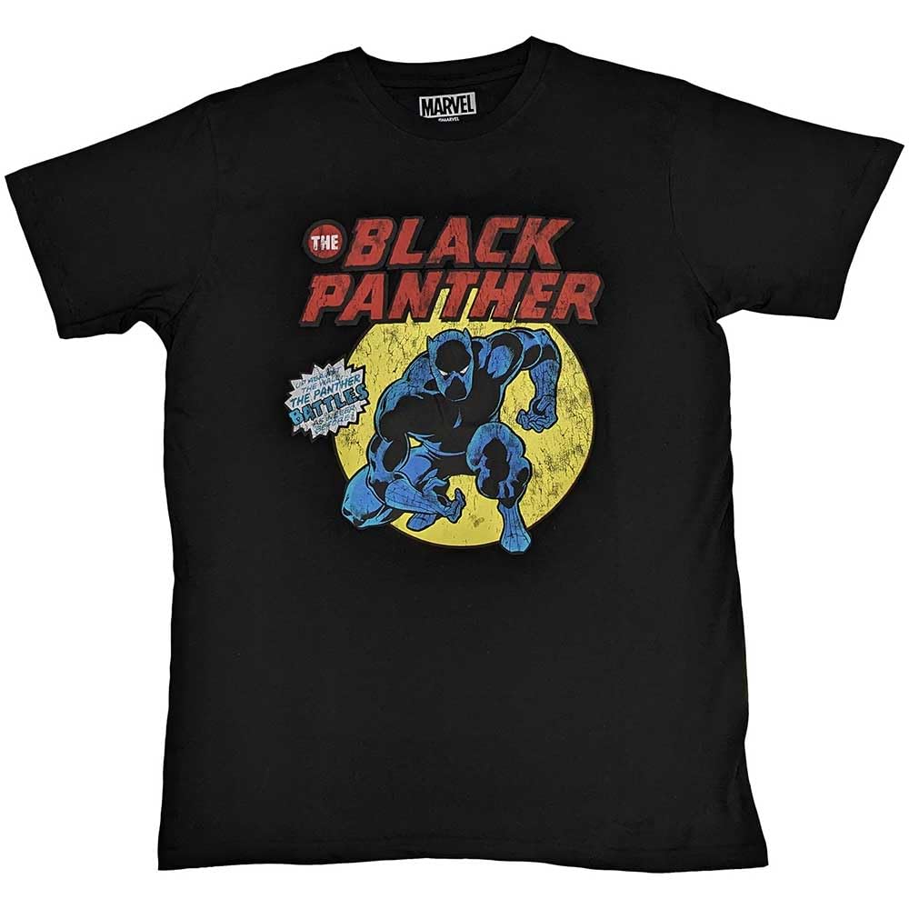 Black Panther T Shirt Retro Comic Official Marvel Mens Black XXL