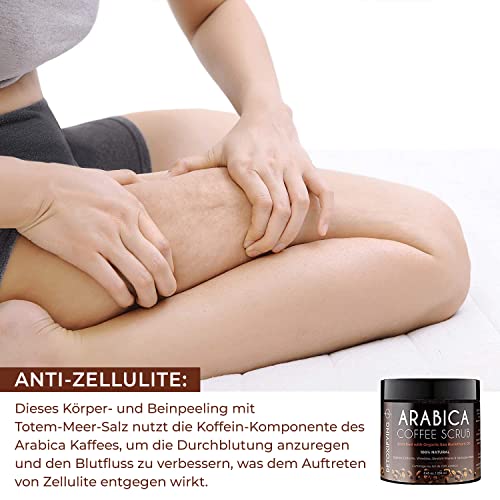 Körperpeeling O Naturals, extrem energierend mit Arabica-Kaffee – 250 ml – Salz aus dem Toten Meer für alle Hauttypen