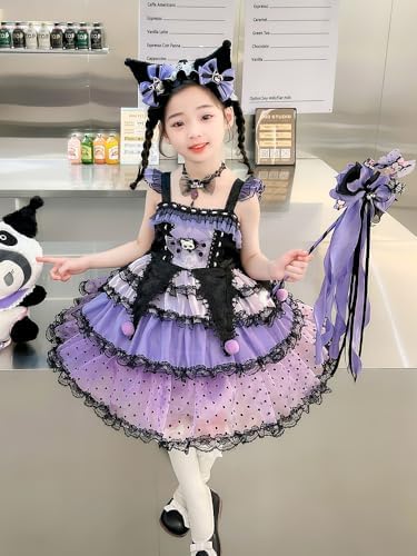 BIOPRIM Little Girls Kuromi Lolita Purple Dress Costume Princess Dress up Outfit Halloween Cosplay with Headband Wing Birthday Party for Kids 8-10T: Buy Online at Best Price in UAE - Amazon.ae BIOPRIM Little Girls Kuromi Lolita Purple Dress Costume Princess Dress up Outfit Halloween Cosplay with Headband Wing Birthday Party for Kids 8-10T: Buy Online at Best Price in UAE - Amazon.ae