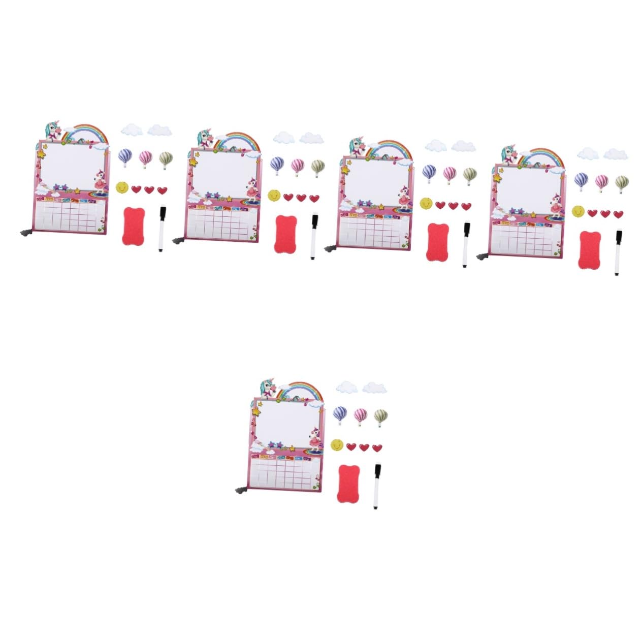 MAGICLULU 5 Set Bloc Notes Lavagna Da Cucina Adesivi Del Programma Di Pianificazione Adesivo Magnetico Mini Lavagna Bianca Frigo Magneti Mini Frigo Per Bambini Colorful Magnete in Gomma