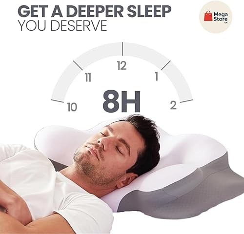 Miniatura 7 de Almohada cervical de espuma viscoelástica para aliviar el dolor de cuello y hombros, almohada ortopédica ergonómica de apoyo de contorno para