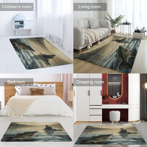 Tapis de bain antidérapant en velours corail grand format - 5