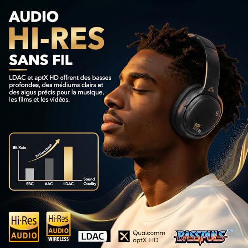 Casque réduction de bruit actif hybride 1Mii E700 avec aptX Low Latency TV - 2