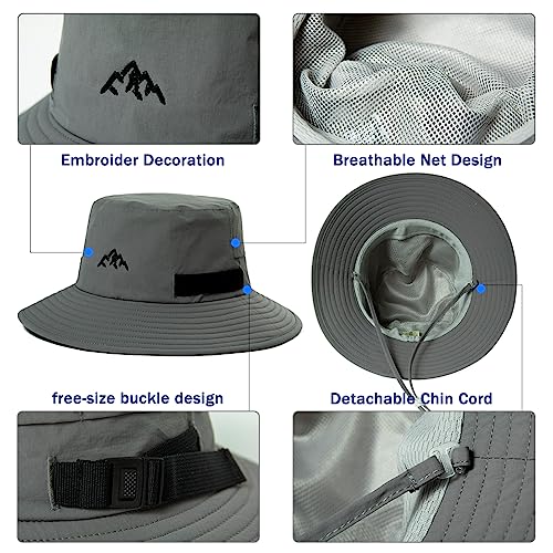 Image of TOP-EX L /XL /XXL UV50+ Waterproof Bucket Sun Hat for Fishing Golf Hiking All-Weather Outdoor Rain Hat Stiff Brim