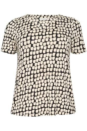 KAFFE CURVE T-Shirt KCmella L, Black_Sand Graphic Dot