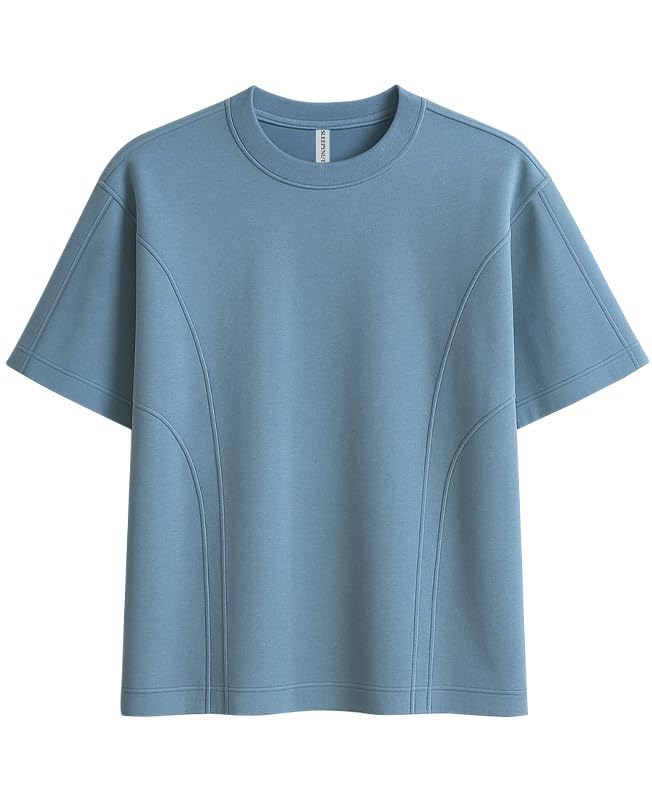 Image of Sleepynuts Women Oversized T-Shirt 220 GSM Heavyweight Cotton Rich Baggy Fit Drop Shoulder Round Neck Half Sleeve