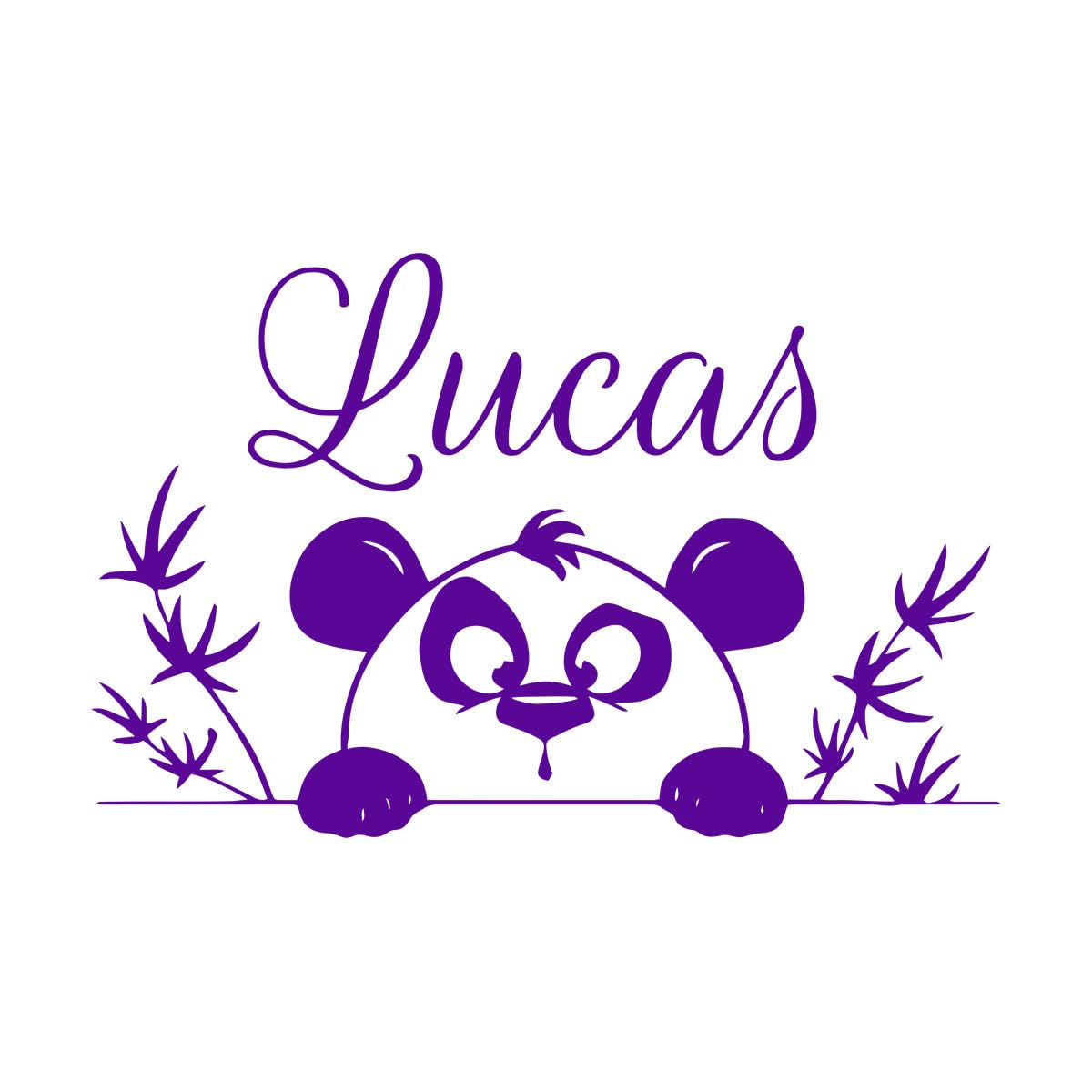 Name Vinyl Wall Stickers Cartoon Panda Mural Kids Room Decoration Personalized Names Wall Decals Baby Nursery Animal Large - 54x84cm