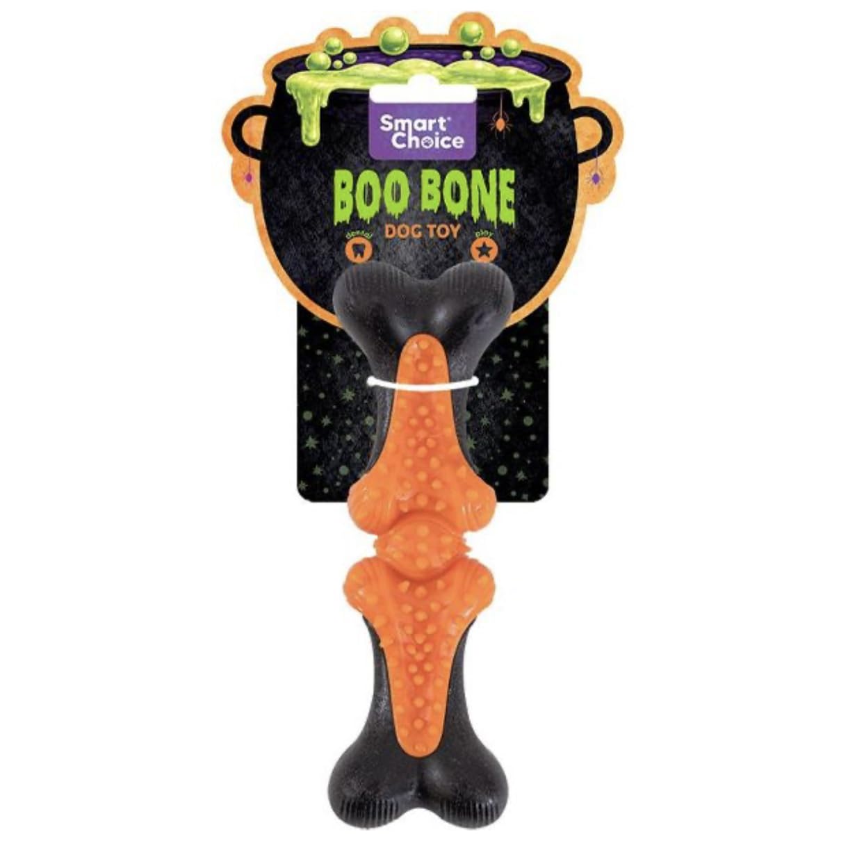 THE BOO DOG BONE. Smart Choice Halloween Rubber Dog Bone & Toy. Great for teeth health.