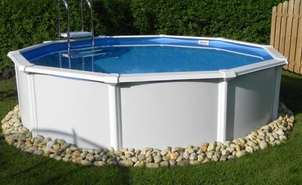 Stahlwandbecken "Kreta" rund 450 x 120 cm inkl. Skimmer/breiter Handlauf