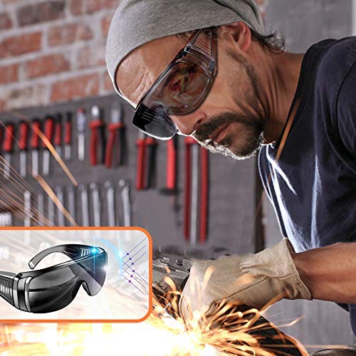 Safety Glasses Over Glasses Goggles Protective Eyewear - Anti Fog Shooting Glasses Eye Protection with Clear Vision,Scratch & UV Resistant Safety Glasses for Work Men Lab 3 Colors Pack - Thumbnail 3