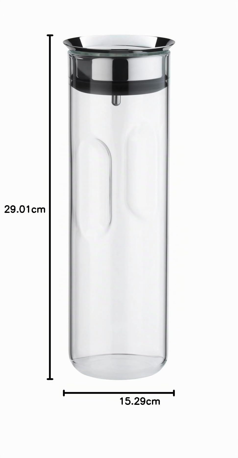 WMF Motion - Jarra de Agua 1,25 L, Altura de 29 cm Jarra de Cristal Tapa de Silicona con Sistema de Cierre CloseUp Apta para Lavavajillas, Plata