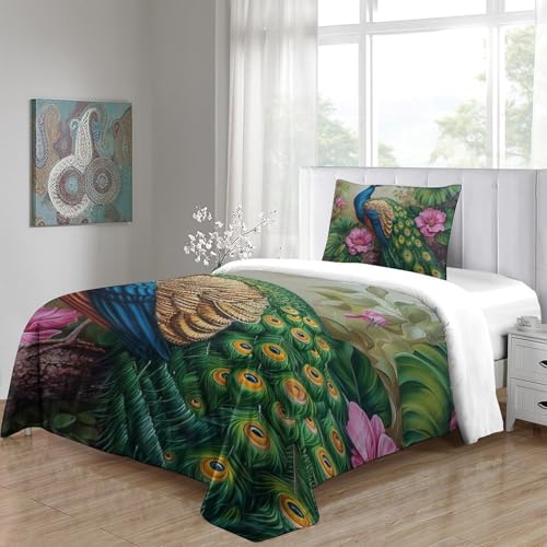 Microfibre parure de lit 3 pièces housse de couette single 135x200 cm - 5